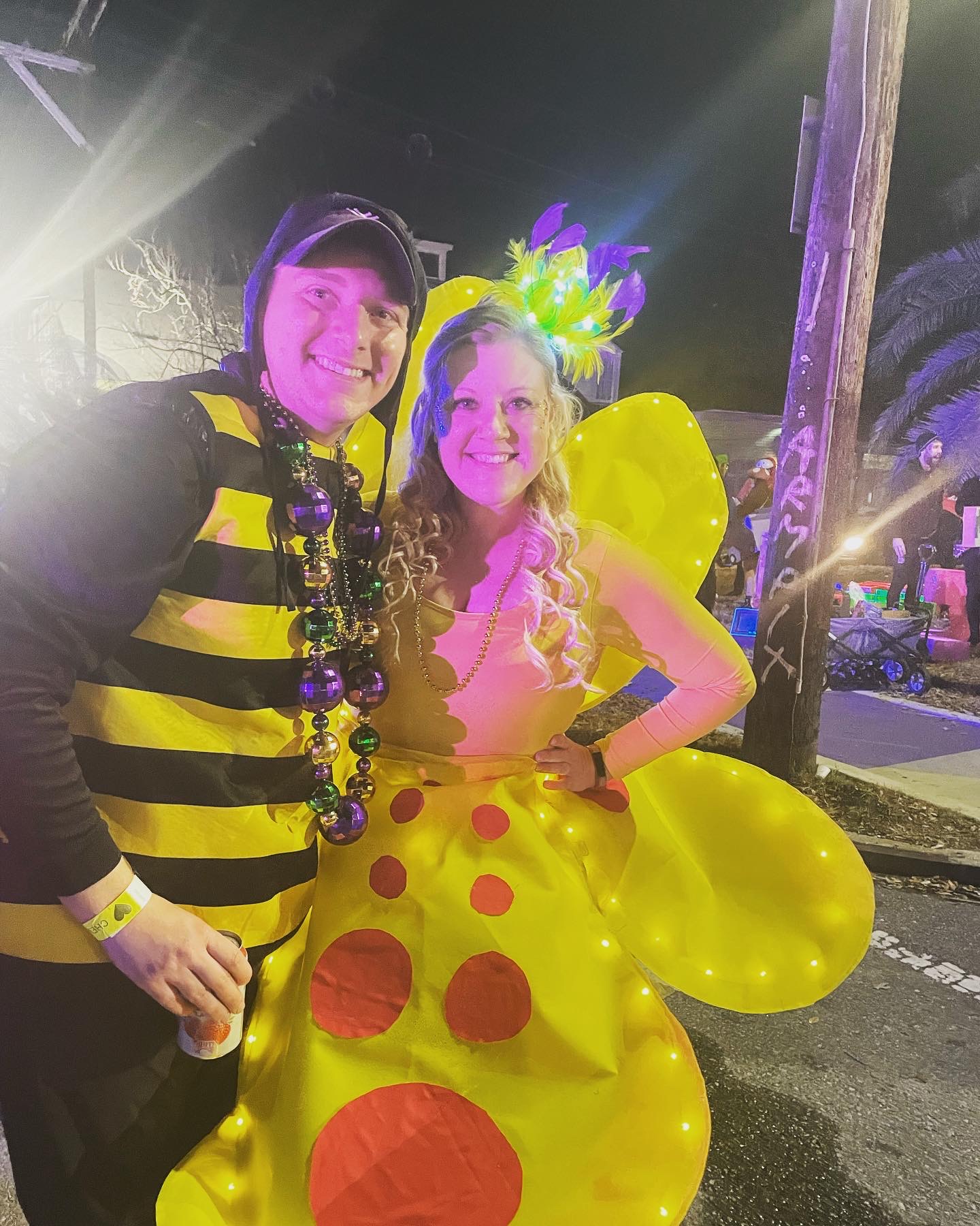 My husband and I walked in a Mardi Gras parade called Chewbacchus, I made the Mimulus costume myself and modeled it after my hybrid plants I had growing in the greenhouse at the time. 