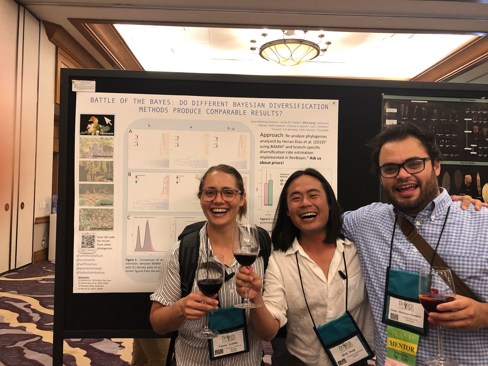 Left to Right: Carrie Tribble, Micheal Song and Jesus. At Botany 2018 in Fort Worth Texas presenting a collaborative poster that just got accepted!